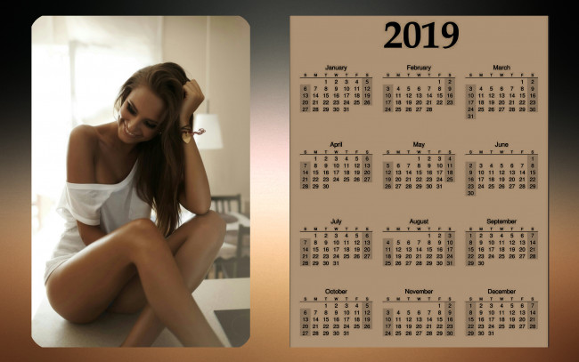 Обои картинки фото календари, девушки, улыбка