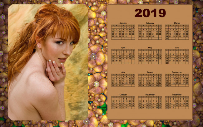 Обои картинки фото календари, девушки, взгляд