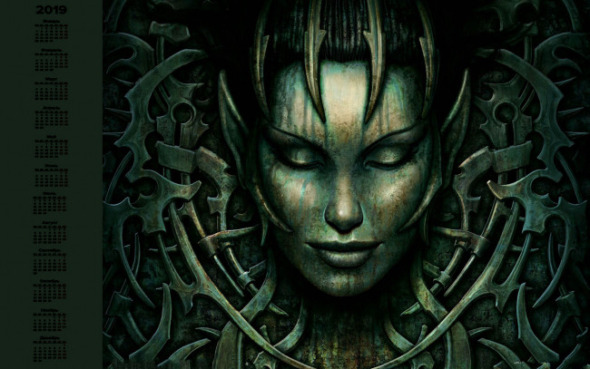 Обои картинки фото календари, фэнтези, лицо