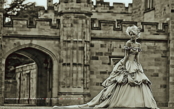 Картинка календари компьютерный+дизайн модель замок 2019 calendar женщина архитектура платье девушка