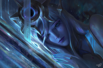 Картинка видео+игры league+of+legends лицо магия космос lux