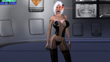 Картинка 3д+графика фантазия+ fantasy девушка фон взгляд корсет чулки