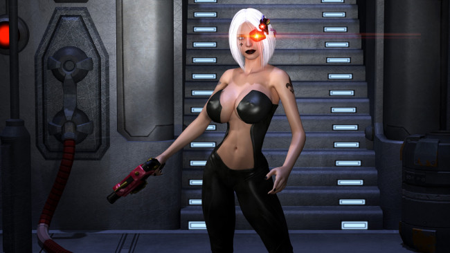 Обои картинки фото 3д графика, фантазия , fantasy, девушка, фон, униформа, пистолет