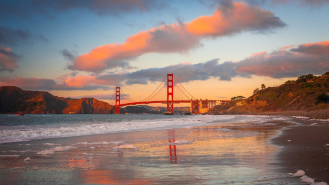 Обои картинки фото golden gate bridge, города, сан-франциско , сша, golden, gate, bridge