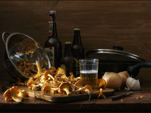 Картинка ира быкова лисички еда натюрморт