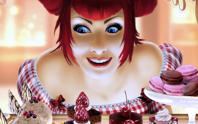 Обои картинки фото cookies, фэнтези, девушки