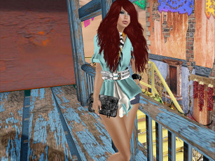 Картинка 3д графика people люди волосы пояс клатч девушка