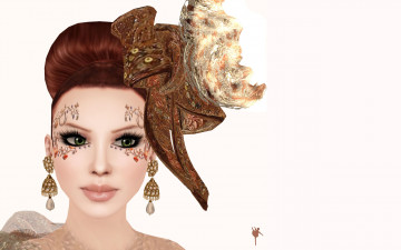 Картинка 3д графика people люди прическа серьги