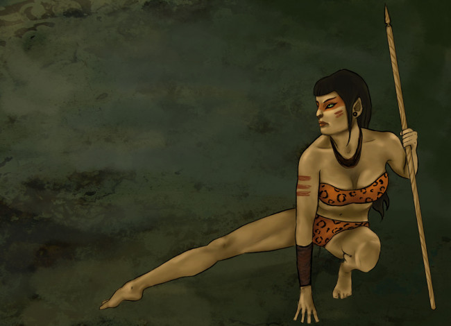 Обои картинки фото рисованные, люди, амазонка