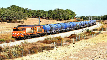 Картинка техника поезда железная дорога грузовой состав цистырны рельсы локомотив