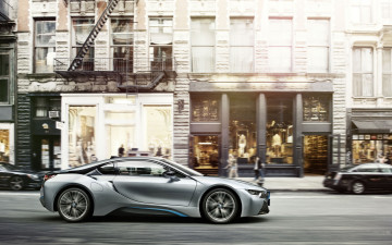 Картинка bmw i8 автомобили выставки уличные фото bayerische motoren werke ag мотоциклы германия