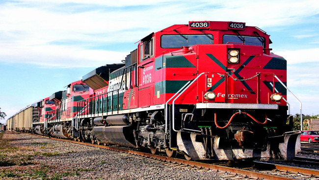 Обои картинки фото техника, поезда, состав, локомотив, рельсы, железная, дорога