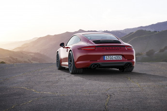 обоя автомобили, porsche, coupe, 2014г, 991, carrera, 911, gts, красный