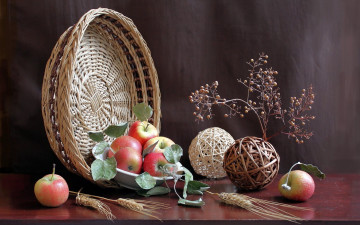 Картинка еда натюрморт яблоки