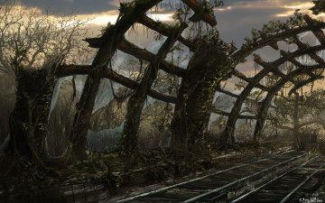 Картинка фэнтези иные+миры +иные+времена разрушения запустение станция постапокалипсис