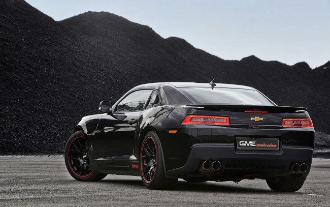Обои картинки фото автомобили, chevrolet, gme, ss, camaro, темный, 2014г, exclusive