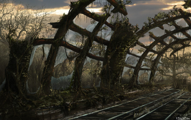 Обои картинки фото фэнтези, иные миры,  иные времена, разрушения, запустение, станция, постапокалипсис