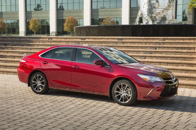 Обои картинки фото автомобили, toyota, camry, 2015г, xse, красный