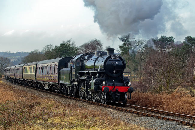 Обои картинки фото техника, паровозы, паровоз, дорога, железная