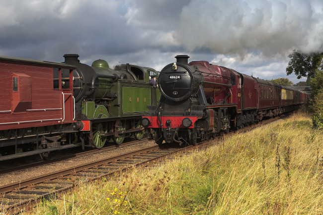 Обои картинки фото техника, паровозы, паровоз, дорога, железная