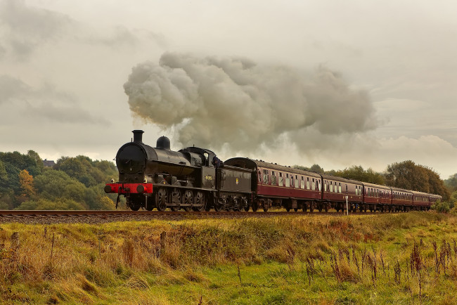 Обои картинки фото техника, паровозы, паровоз, дорога, железная