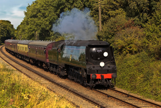 Обои картинки фото техника, паровозы, паровоз, дорога, железная