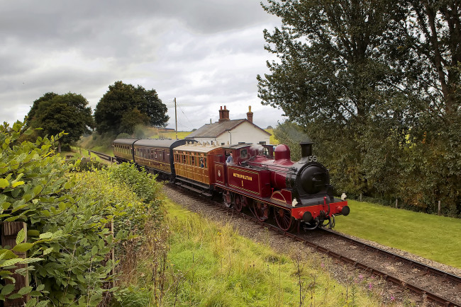 Обои картинки фото техника, паровозы, паровоз, дорога, железная