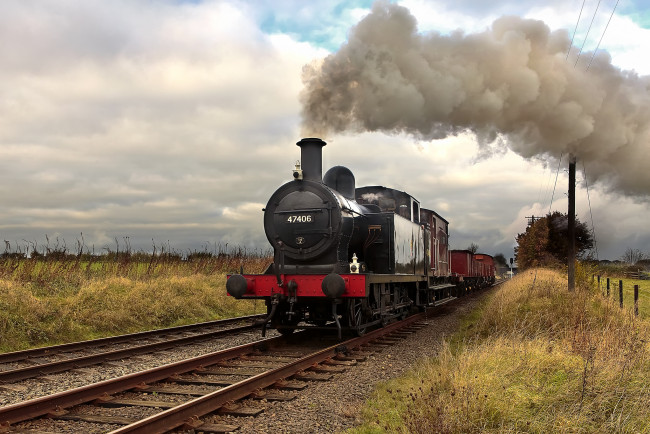 Обои картинки фото техника, паровозы, паровоз, железная, дорога