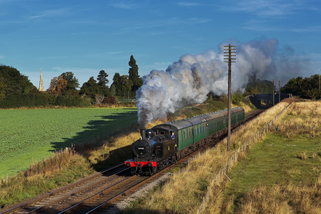 Обои картинки фото техника, паровозы, паровоз, железная, дорога