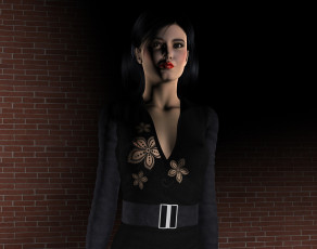 обоя 3д графика, люди , people, фон, взгляд, девушка