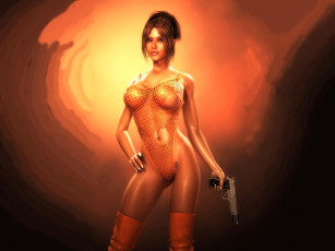 Картинка 3д+графика люди+ people девушка взгляд фон пистолет