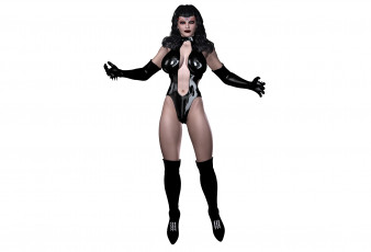 обоя 3д графика, фантазия , fantasy, фон, девушка, взгляд, перчатки, латекс