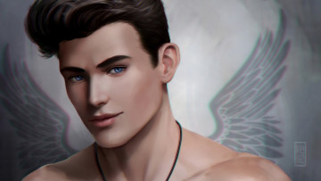 Картинка рисованное люди парень взгляд