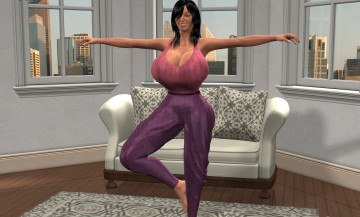 Картинка 3д+графика люди+ people фон взгляд девушка интерьер