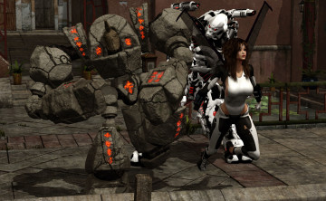 Картинка 3д+графика фантазия+ fantasy существо фон взгляд девушка