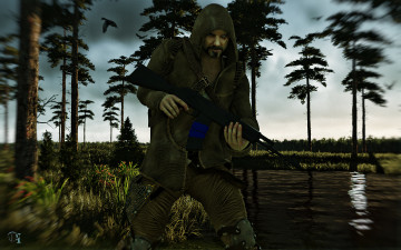 Картинка 3д+графика люди+ people оружие фон взгляд мужчина