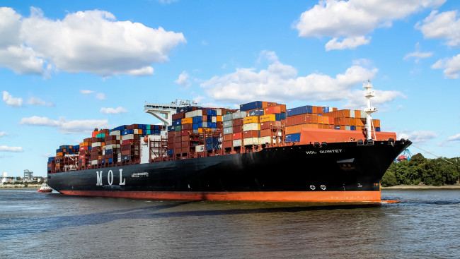 Обои картинки фото mol quintet, корабли, грузовые суда, контейнеровоз