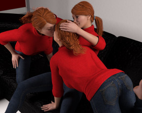 Картинка 3д+графика люди+ people фон взгляд девушки