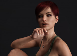 Картинка 3д+графика портрет+ portraits фон взгляд девушка