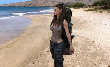 Картинка 3д+графика люди+ people девушка взгляд фон