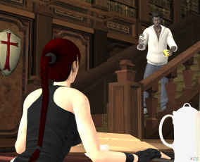 Картинка 3д+графика люди+ people парень фон взгляд девушка