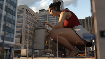 Картинка 3д+графика фантазия+ fantasy девушка фон взгляд