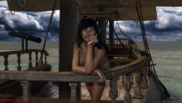 обоя isabis elf pirate, 3д графика, фантазия , fantasy, isabis, elf, pirate