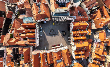 Картинка Чески-крумлов +Чехия города -+панорамы площадь дома панорама крыши город