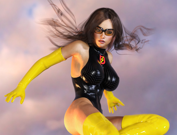 Обои картинки фото 3д графика, люди , people, девушка, взгляд, фон