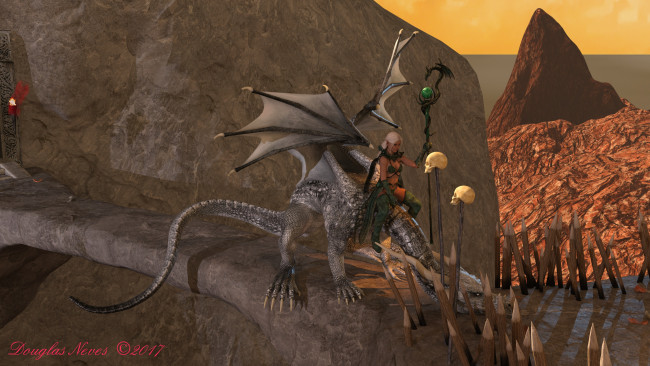 Обои картинки фото 3д графика, существа , creatures, фон, взгляд, эльфийка, дракон