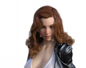 Картинка 3д+графика портрет+ portraits девушка взгляд фон