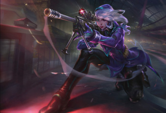 Картинка фэнтези девушки девушка поза оружие арт прицел