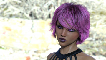 Картинка 3д+графика портрет+ portraits девушка взгляд фон