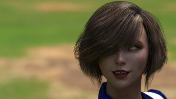 Картинка 3д+графика портрет+ portraits фон взгляд девушка